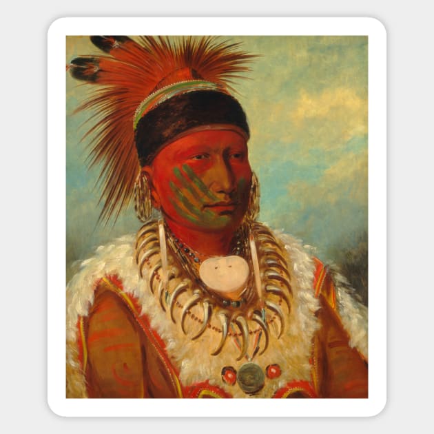 The White Cloud, Head Chief of the Iowas by George Catlin Sticker by Classic Art Stall